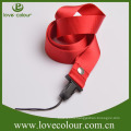 Customized no minimum order polyester red color lanyard with plastic fitting